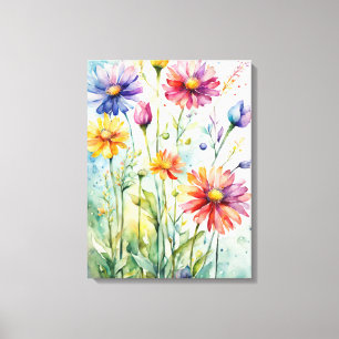 Impressão Em Tela Summer Bloom - Uma Delícia De Aquarela