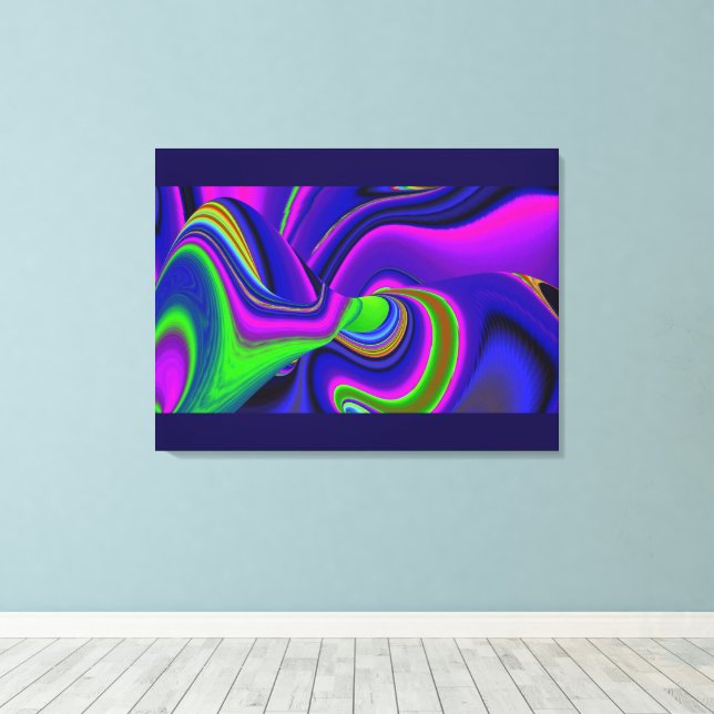 Impressão Em Tela Summerrainbow, Abstrato 3D Rainbowart (Insitu(piso de madeira))