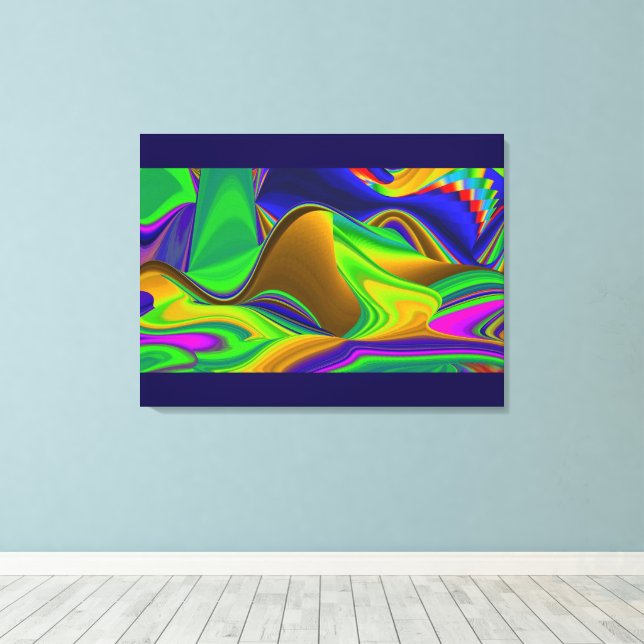 Impressão Em Tela Summerrainbow, Abstrato 3D Rainbowart (Insitu(piso de madeira))
