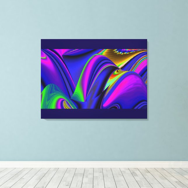 Impressão Em Tela Summerrainbow, Abstrato 3D Rainbowart (Insitu(piso de madeira))
