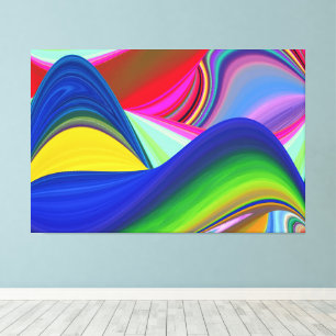 Impressão Em Tela Summerrainbow, Abstrato 3D Rainbowart