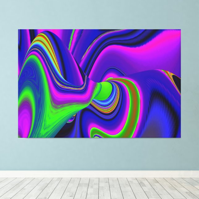 Impressão Em Tela Summerrainbow, Abstrato 3D Rainbowart (Insitu(piso de madeira))