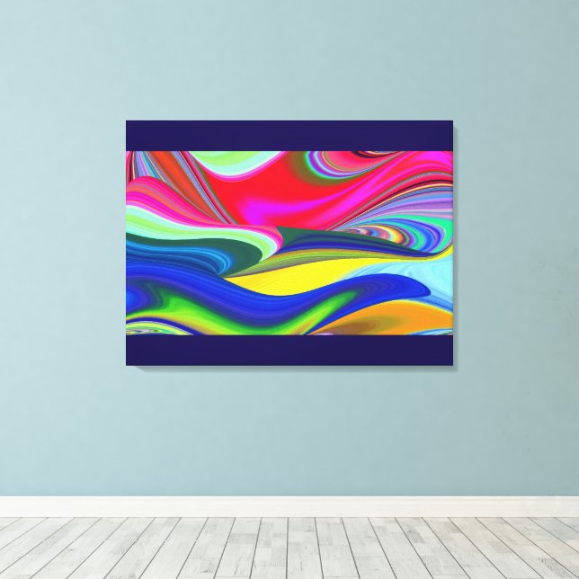 Impressão Em Tela Summerrainbow, Abstrato 3D Rainbowart (Insitu(piso de madeira))