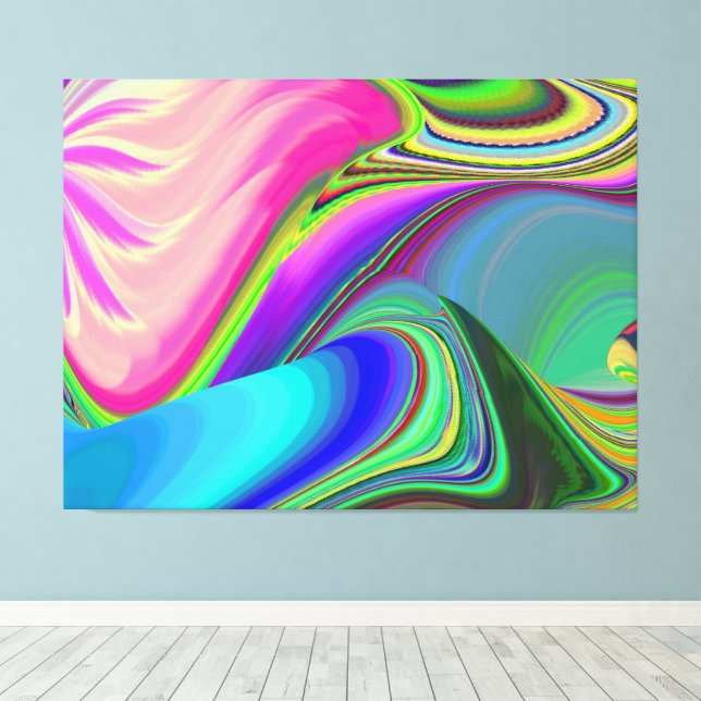 Impressão Em Tela Summersense, Abstrato 3D Rainbowart (Insitu(piso de madeira))