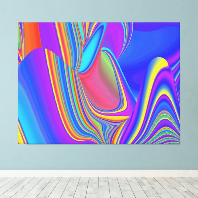 Impressão Em Tela Summersense, Abstrato 3D Rainbowart (Insitu(piso de madeira))