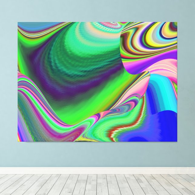 Impressão Em Tela Summersense, Abstrato 3D Rainbowart (Insitu(piso de madeira))