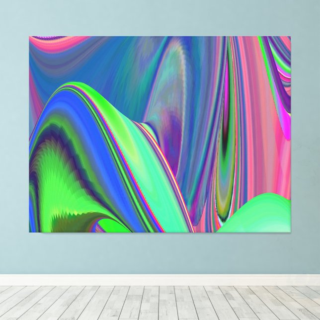 Impressão Em Tela Summersense, Abstrato 3D Rainbowart (Insitu(piso de madeira))