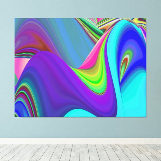 Impressão Em Tela Summersense, Abstrato 3D Rainbowart (Insitu(piso de madeira))