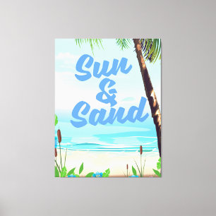 Impressão Em Tela Sun e Sand inspiradorascartoon poster