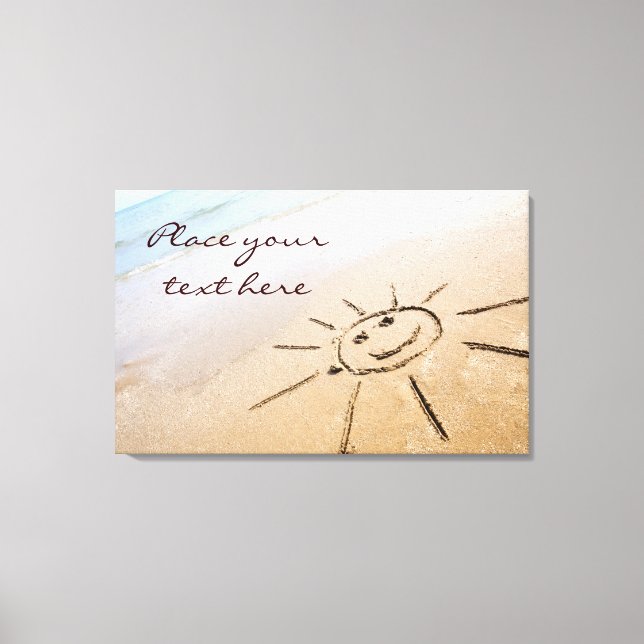 Impressão Em Tela Sun Na Praia (Frente)