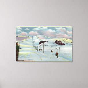 Impressão Em Tela Sun Valley, identificação - Sawtooth Mnts. Esqui