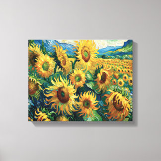 Impressão Em Tela Sunflower Fields Forever Van Gogh Inspirou Ode