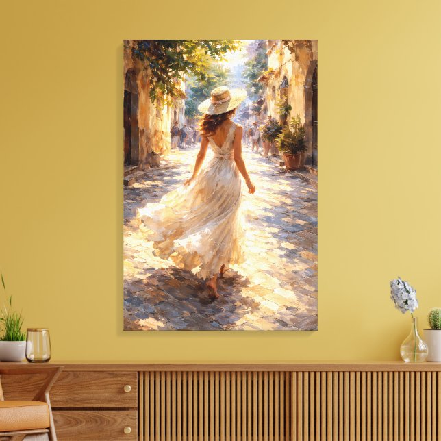 Impressão Em Tela Sunlit Stroll: Impasto Style (Insitu(Sala de estar))