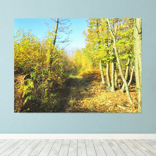 Impressão Em Tela Sunlit Woods no outono - (Insitu(piso de madeira))