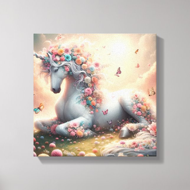 Impressão Em Tela Sunny Spring Flows Unicorn (Frente)