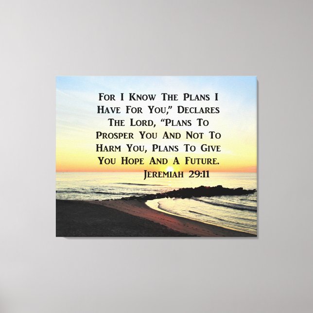 IMPRESSÃO EM TELA SUNRISE JEREMIAH 29:11 BÍBLIA VERSO (Frente)