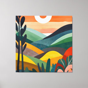 Impressão Em Tela Sunrise sobre Colinas Rolantes