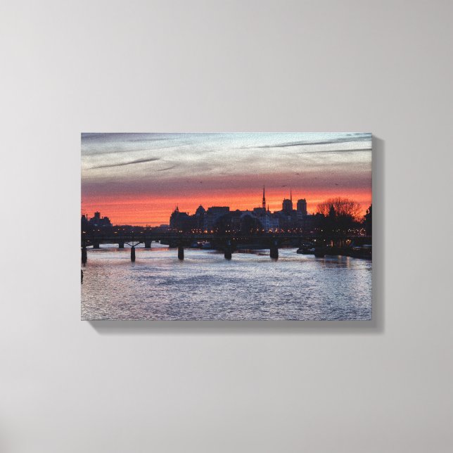 Impressão Em Tela Sunrise sobre Ile de la Cite e Notre Dame - Paris (Frente)