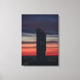 Impressão Em Tela Sunset atrás de Beetham Tower, Manchester