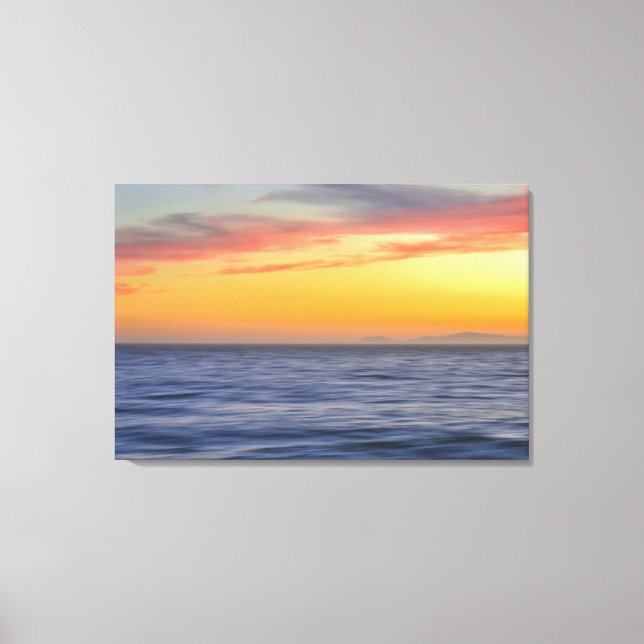 Impressão Em Tela Sunset Beach Ocean Abstrato Wall Art (Frente)