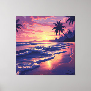 Impressão Em Tela Sunset Beach Serenity