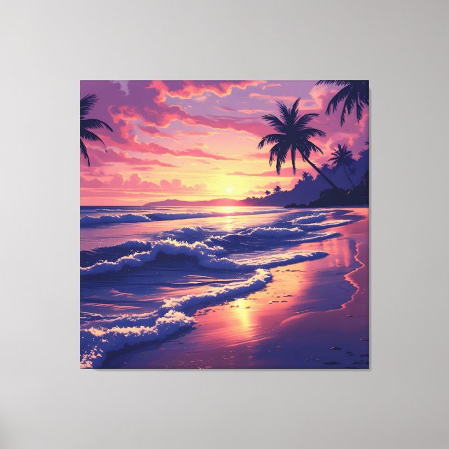 Impressão Em Tela Sunset Beach Serenity (Frente)