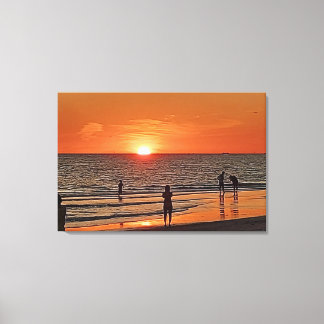 Impressão Em Tela Sunset Beach Wall Art Coastal Ocean Decor