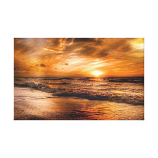 Impressão Em Tela Sunset de praia