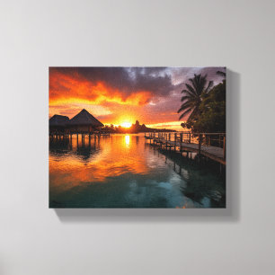 Impressão Em Tela Sunset em Bora Bora Bora