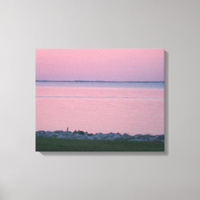 Impressão Em Tela Sunset em Rend Lake Illinois (Frente)