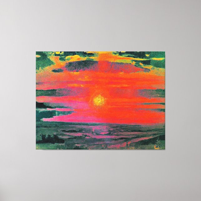 Impressão Em Tela Sunset no inverno, trabalho de arte de Arkhip Kuin (Frente)