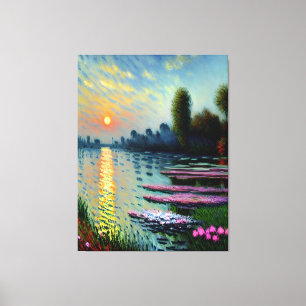 Impressão Em Tela Sunset On the Seine Art