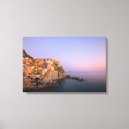 Impressão Em Tela Sunset sobre a aldeia de Manarola em Cinque Terre