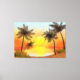 Impressão Em Tela Sunset tropical