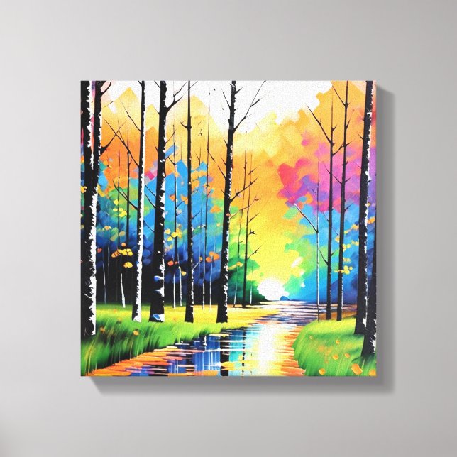 Impressão Em Tela Sunset Vibrante Sobre o Riverbendo (Frente)