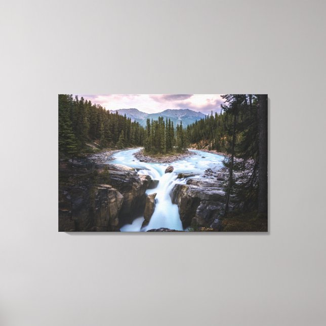 Impressão Em Tela Sunwapta Falls | Parque Nacional Jasper (Frente)