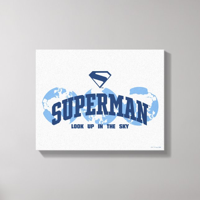 Impressão Em Tela Super-Homem no Mundo (Frente)