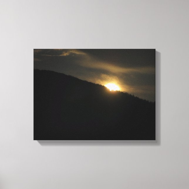 Impressão Em Tela Super Lua sobre Washington Mountain (Frente)