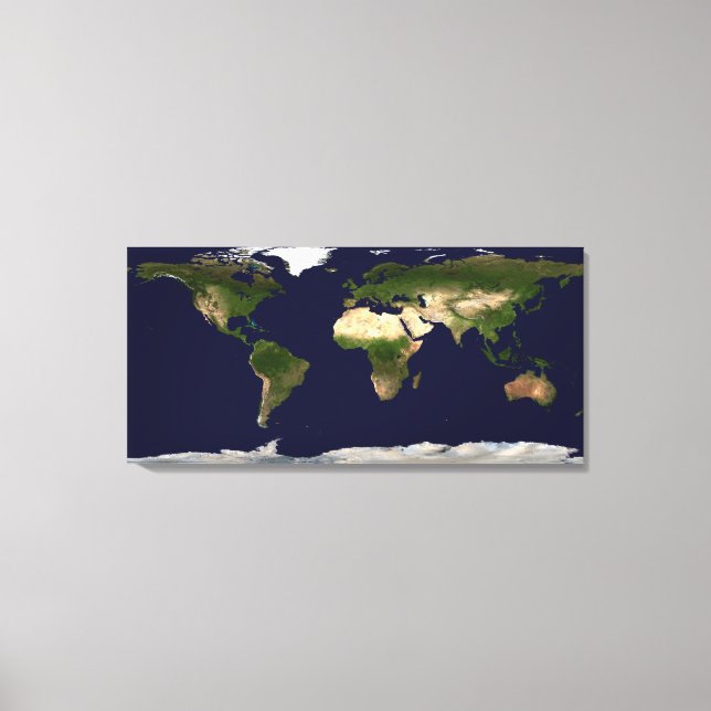 Impressão Em Tela Superfície da Terra, Água Profunda e Topogra Sombr (Frente)