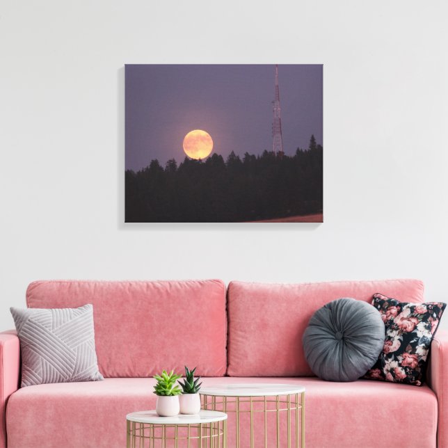 Impressão Em Tela Superlua de Agosto sobre Paradise Ridge (Insitu(Sala de estar))