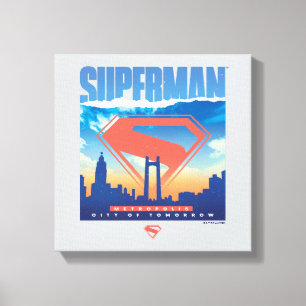 Impressão Em Tela Superman Metropolis Skyline