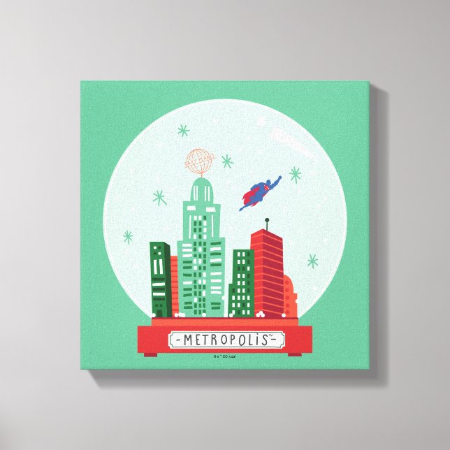 Impressão Em Tela Superman Metropolis Snow Globe Gráfico (Frente)