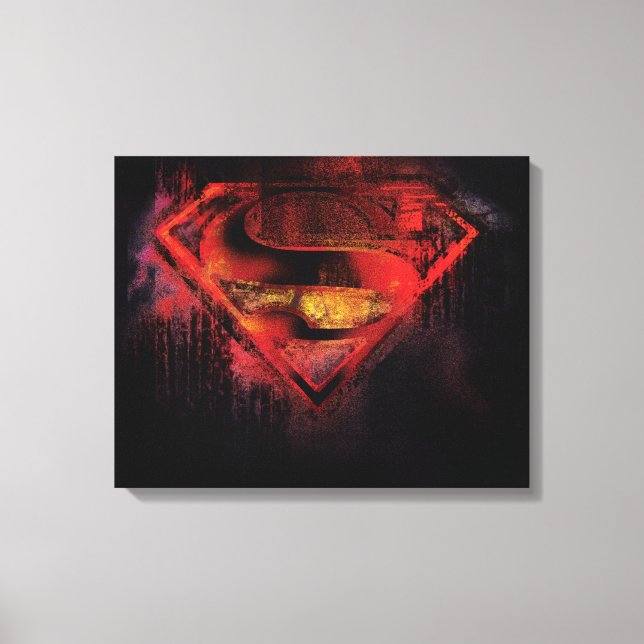 Impressão Em Tela Superman S-Shield | Logotipo pintado (Frente)
