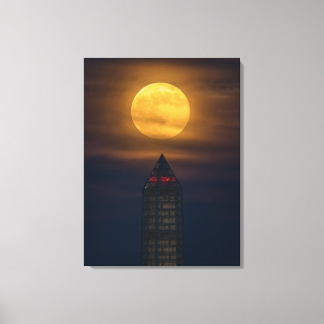 Impressão Em Tela Supermoon Sobre o Monumento de Washington (Frente)