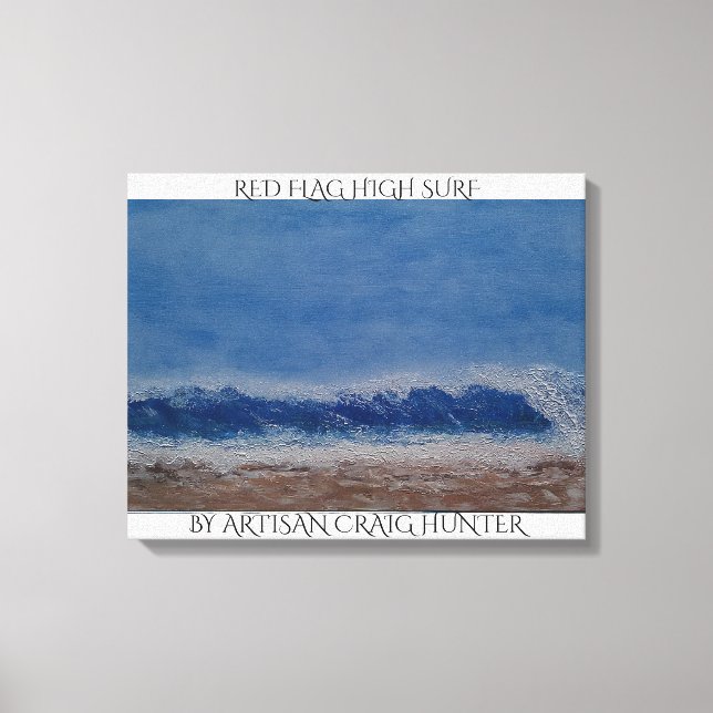 Impressão Em Tela Surf alto de bandeira vermelha (Frente)