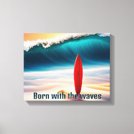 Impressão Em Tela Surfboard Direita Na Areia Da Praia