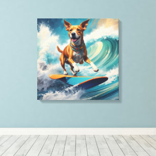 Impressão Em Tela surfe de cães