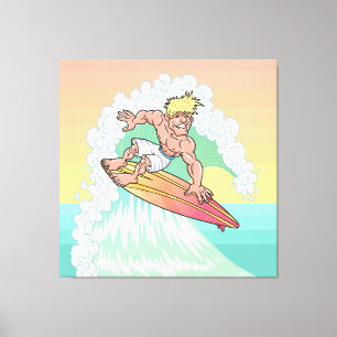 Impressão Em Tela Surfista solar legal