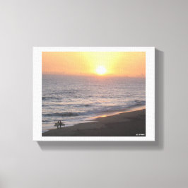 Impressão Em Tela Surfistas do Pôr do Sol