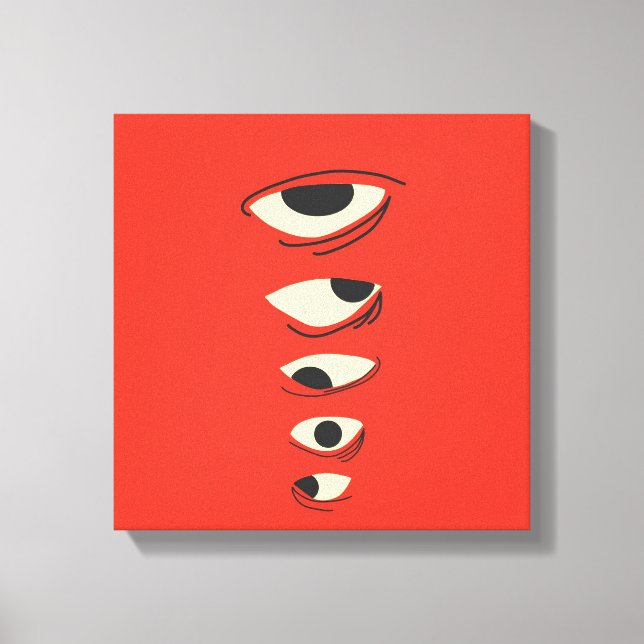 Impressão Em Tela Surreal Minimal Eyes – Abstract Red Illustration (Frente)